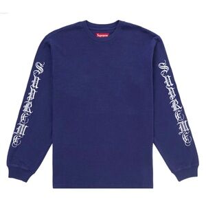 Supreme long sleeve tee in navy